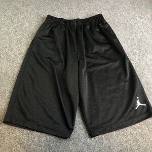 Nike Jordan Basketball Shorts Boys XL Black Mesh Pocket Shiny Dazzle Youth